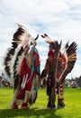 Two Native American Men in Full Regalia at the Little Shell Chippewa Pow Wow in Great Falls, Montana