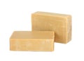 Two natural yellow piece of soap