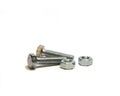 Two nead bolt and two screw-nut Royalty Free Stock Photo
