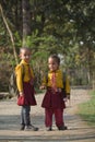 Two nepali young girls going at private school