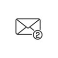 Two new messages notice line icon Royalty Free Stock Photo