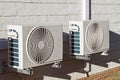 Two Newly Installed Airconditioning Units Mounted on Walll Royalty Free Stock Photo