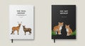 Two notebook mockups are displayed. The first notebook has a white cover featuring Royalty Free Stock Photo