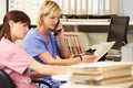 Two Nurses Working At Nurses Station Royalty Free Stock Photo