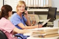 Two Nurses Working At Nurses Station Royalty Free Stock Photo