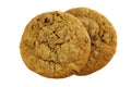 Two oatmeal raisin cookies Royalty Free Stock Photo