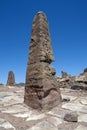 The two obelisks marking the entrance to the High Place of Sacrifice at Petra in Jordan. Royalty Free Stock Photo