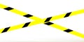 Two object tap way warning yellow black color symbol sign cross access industrial urban risk road cordon danger law