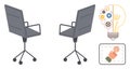 Two Office Chairs with Innovation Concept and User Interaction Idea Royalty Free Stock Photo