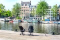 Two office chairs opposite the buildings Royalty Free Stock Photo