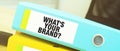 Two office folders with text WHAT\'s your brand Royalty Free Stock Photo