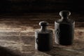 Two old antique metal kilogram weights