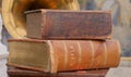 Two old bibles. Old books Royalty Free Stock Photo