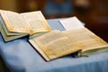 Two old bibles on wedding ceremony Royalty Free Stock Photo