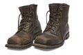 Two old brown boots Royalty Free Stock Photo