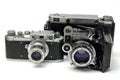 Two old cameras Royalty Free Stock Photo