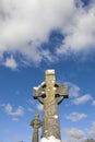 Two old celtic crosses in an irish graveyard