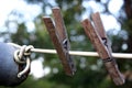 Two old clothespins Royalty Free Stock Photo