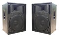 Two old concerto audio speakers Royalty Free Stock Photo