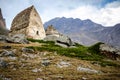 Two old crypt on the mountain in the Chegem gorge Royalty Free Stock Photo