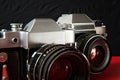 Two old film cameras Royalty Free Stock Photo