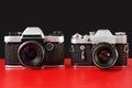 Two old film cameras Royalty Free Stock Photo