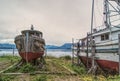 Two old fishing boast in Hoonah, Alaska