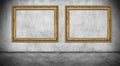 Two old golden frames Royalty Free Stock Photo