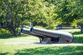 Two Old Iron Cannons in Maine Park Royalty Free Stock Photo