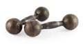 Two old iron dumbbells Royalty Free Stock Photo