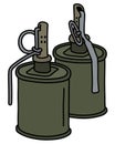 Two offensive hand grenades Royalty Free Stock Photo