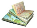 Two old map atlas books isolated Royalty Free Stock Photo