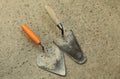 Two Old masonry trowels