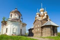 Two old orthodox churches. Paltoga, Vologda region. Russia Royalty Free Stock Photo