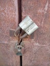 Two old padlocks on  doors Royalty Free Stock Photo