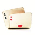 Two old poker cards Royalty Free Stock Photo