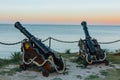 Imitation of an old wooden cannon in Mysovoye, Crimea