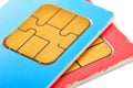 Two old sim cards Royalty Free Stock Photo