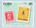Two old Stamps on 1983 Stamp of Cuba