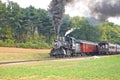 Two old steam trains passing Royalty Free Stock Photo