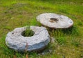 Two old stone millstone Royalty Free Stock Photo
