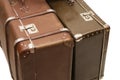 Two old suitcases isolated Royalty Free Stock Photo