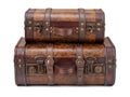 Two Old Suitcases Stacked Royalty Free Stock Photo