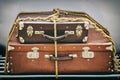 Two old suitcases. Royalty Free Stock Photo