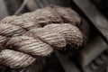 Two old thick braided ropes