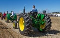 Two old vintage John Deere Tractors at show Royalty Free Stock Photo