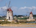 Two old windmills Royalty Free Stock Photo