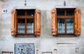 Two old windows Royalty Free Stock Photo