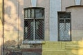 Two old windows with a lattice Royalty Free Stock Photo