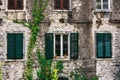 Two old windows with shutters Royalty Free Stock Photo